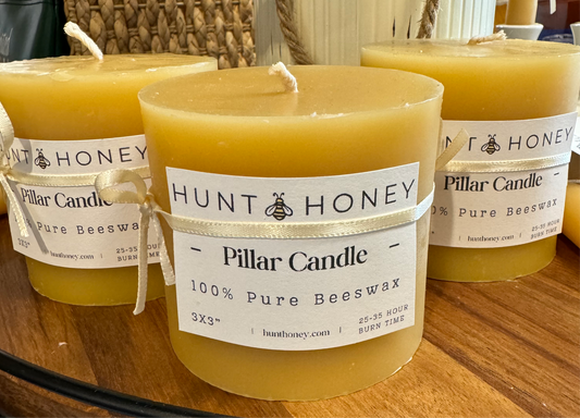 3x3 Beeswax Pillar Candle